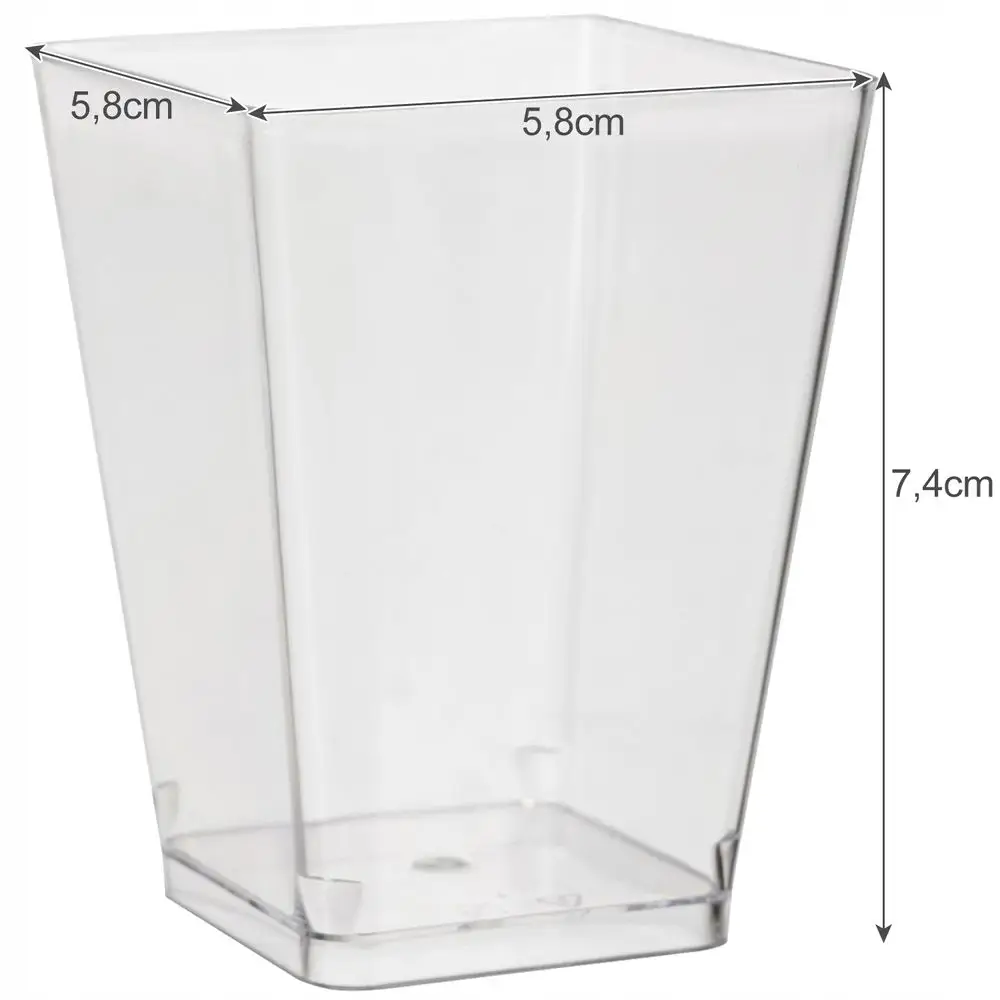 kvadratne pvc skodelice za sladice 120ml 50 kosov